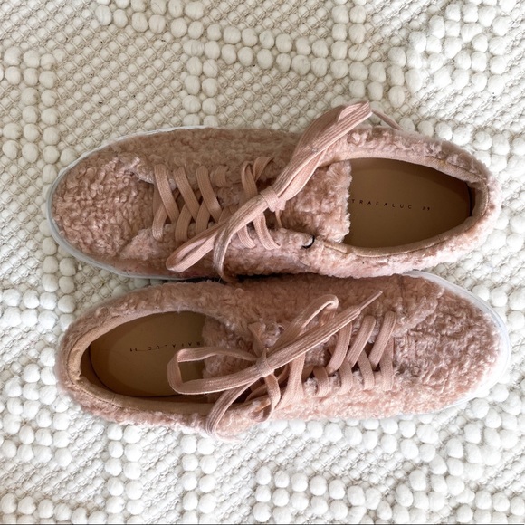 NWT! // Zara // Blush Pink Teddy Sneakers - Picture 7 of 7